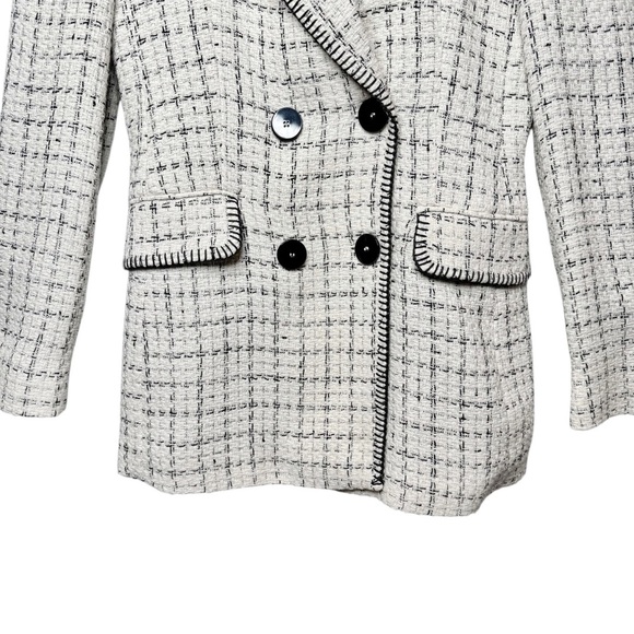 Zara Blogger Favorite Ivory Double Breasted Women’s Lady Blazer Sz S - Picture 6 of 13